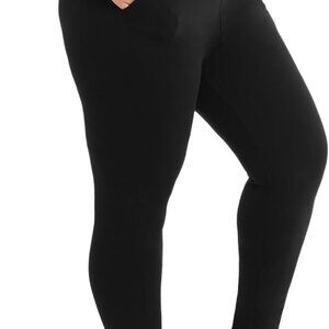 Fashion-Forward Plus Size Leggings with Tummy Control - 2 Pockets & Soft Fabric